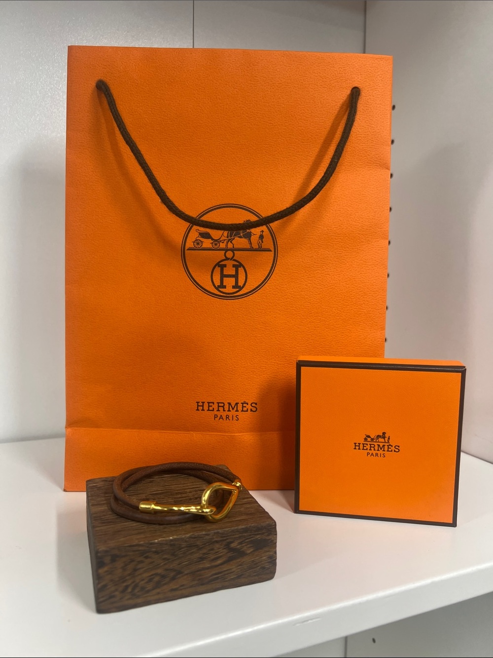 🔥🔥 Hermes Natural Bridle Jumbo Hook Double Tour bracelet